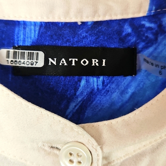 Natori Andora Blue and White Floral  Dress Size 6 - Picture 5 of 9